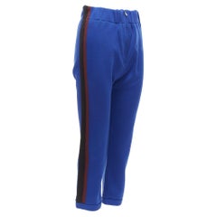MARNI blue cotton blend brown black tape tapered joggers IT38 XS