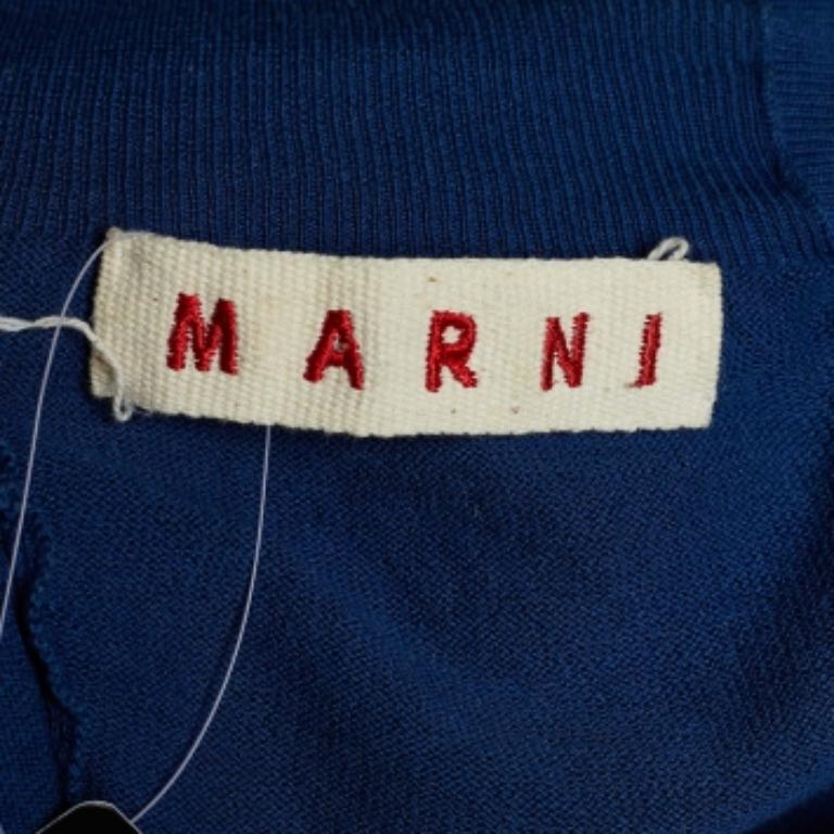 Top con bottoni in maglia di cotone blu di Marni L.A. In condizioni buone in vendita a Dubai, Al Qouz 2