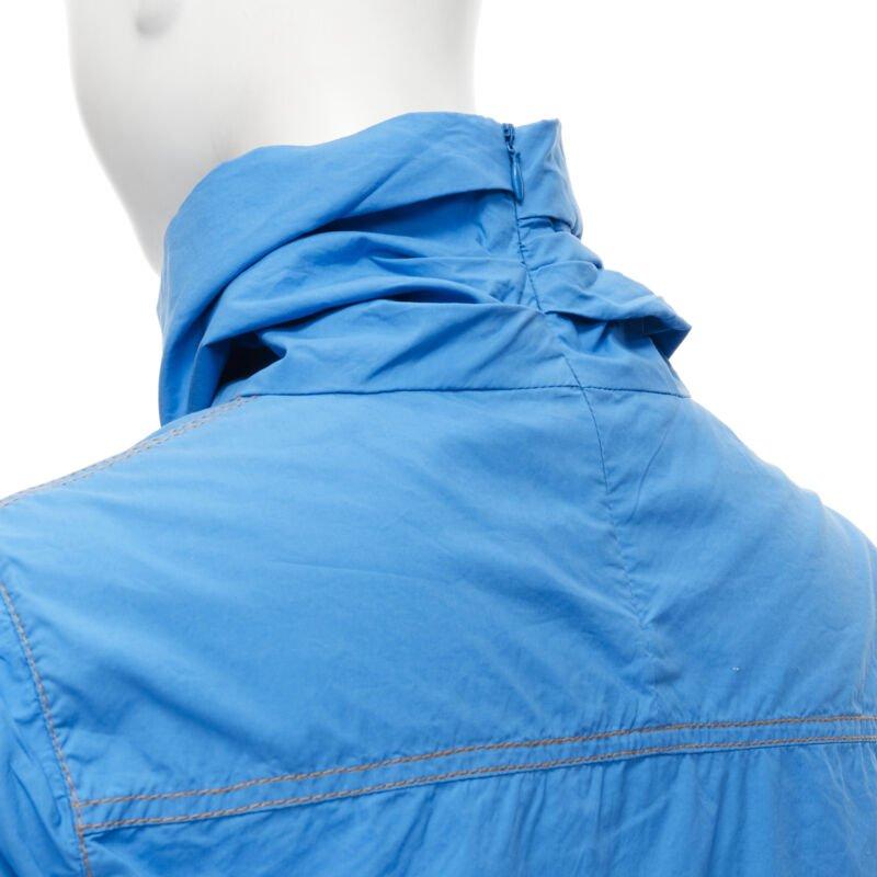 MARNI Blaues Baumwollhemd mit Nadelstreifen und geschwungenem Saum IT38 XS im Angebot 6