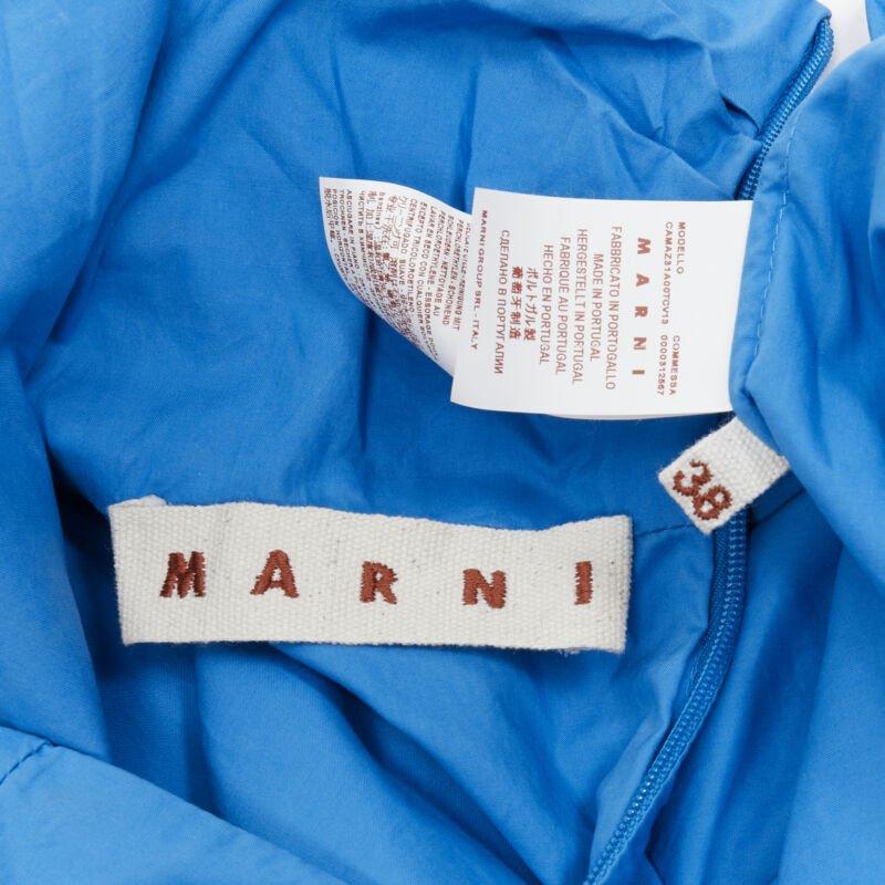 MARNI Blaues Baumwollhemd mit Nadelstreifen und geschwungenem Saum IT38 XS im Angebot 7
