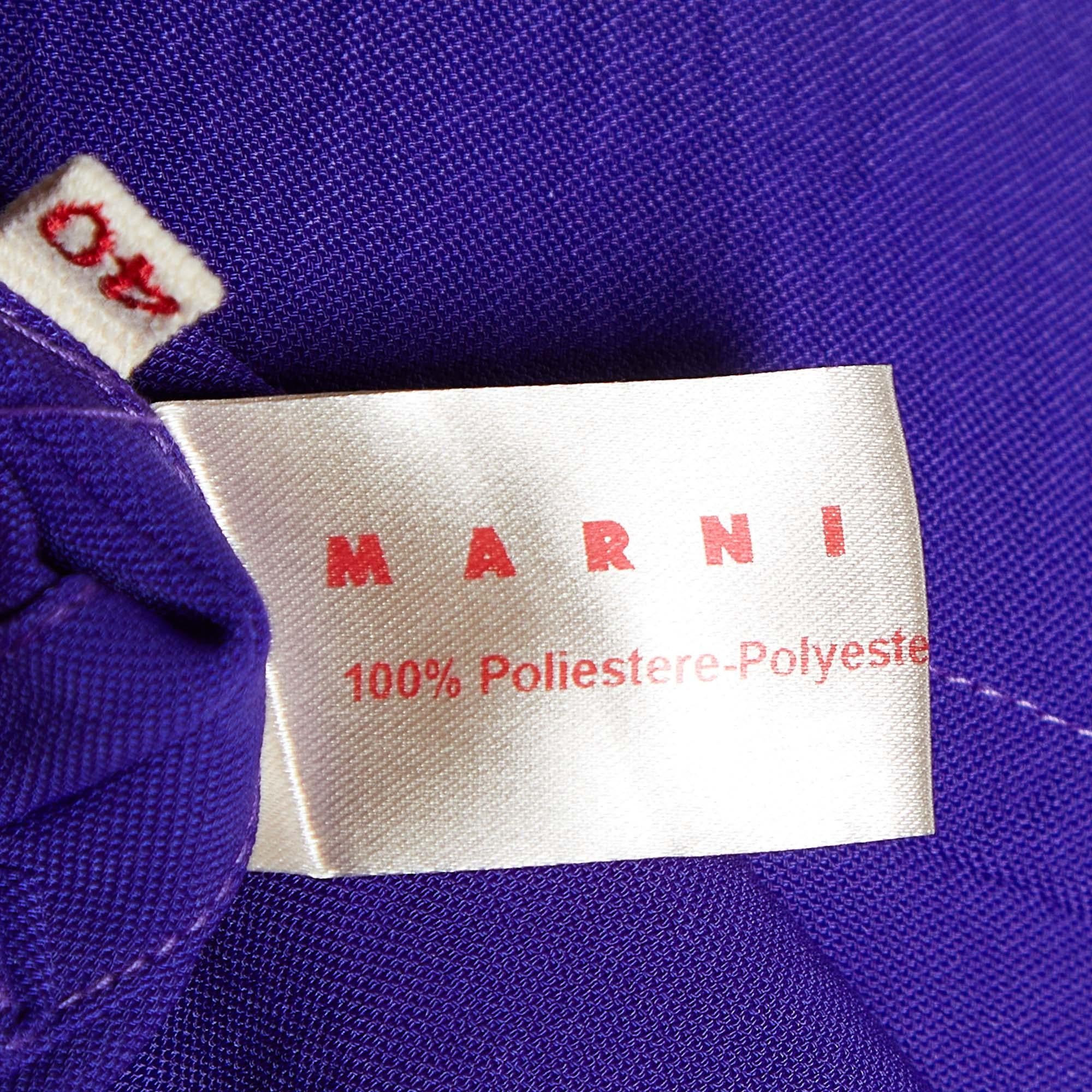 Marni Blue Crepe Puff Sleeve Shirt Blouse S For Sale 1