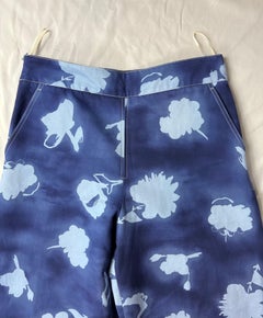 Marni Blue Flower Pants, Size 42