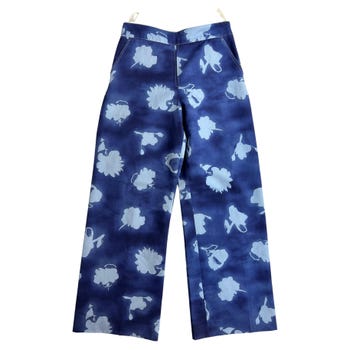 Marni Blue Flower Pants, Size 42