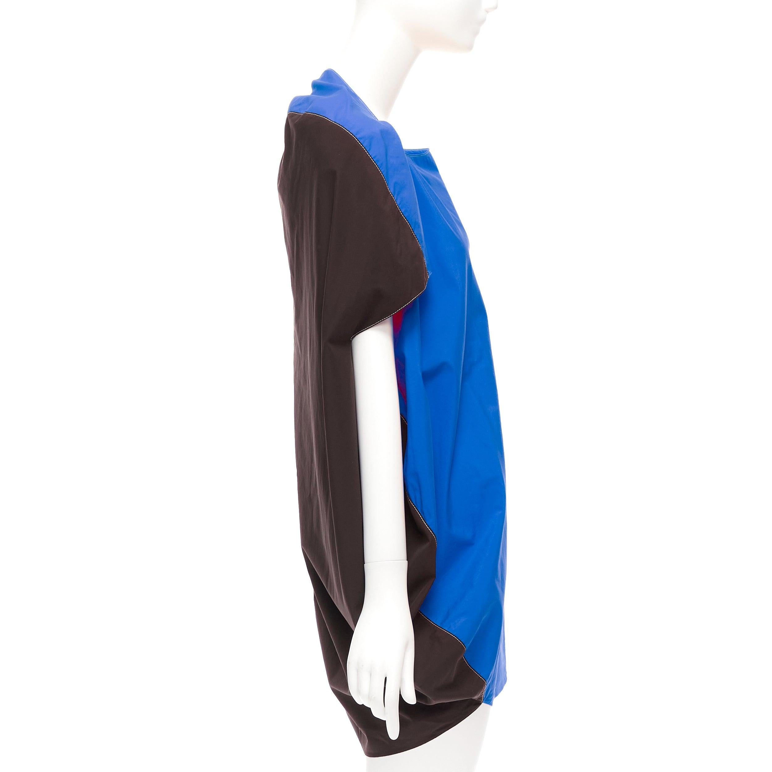 MARNI blue front black back cocoo 3D cut mini dress IT36 XS In Excellent Condition For Sale In Hong Kong, NT