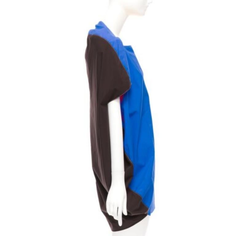 MARNI blue front black back cocoo 3D cut mini dress IT36 XS In Excellent Condition For Sale In Hong Kong, NT