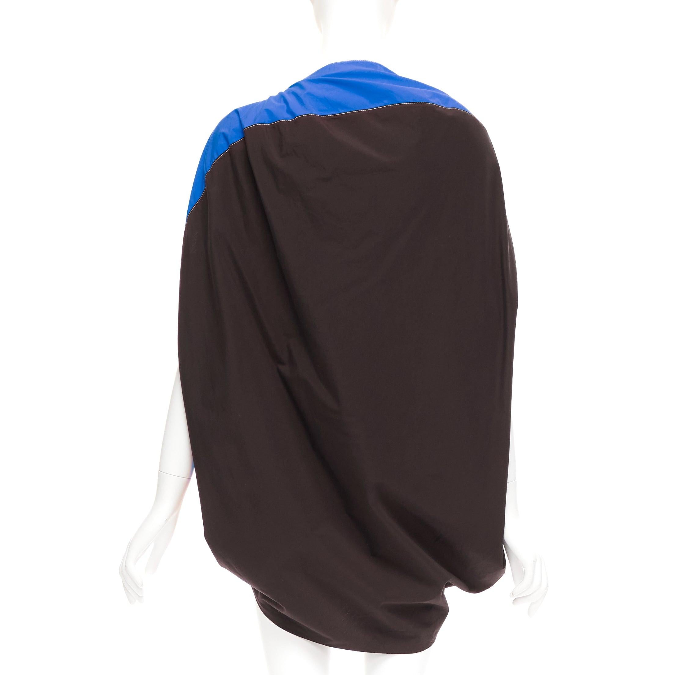 Women's MARNI blue front black back cocoo 3D cut mini dress IT36 XS For Sale
