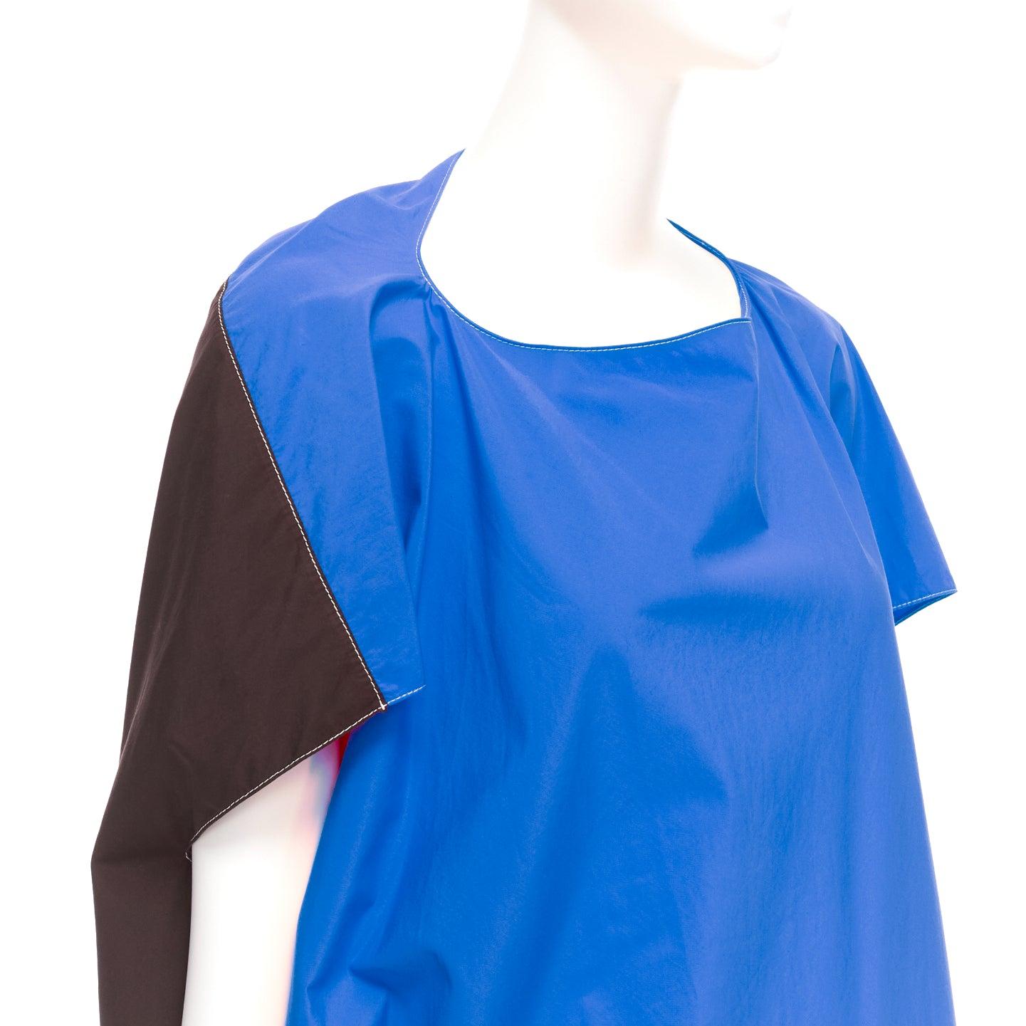 MARNI blue front black back cocoo 3D cut mini dress IT36 XS For Sale 1