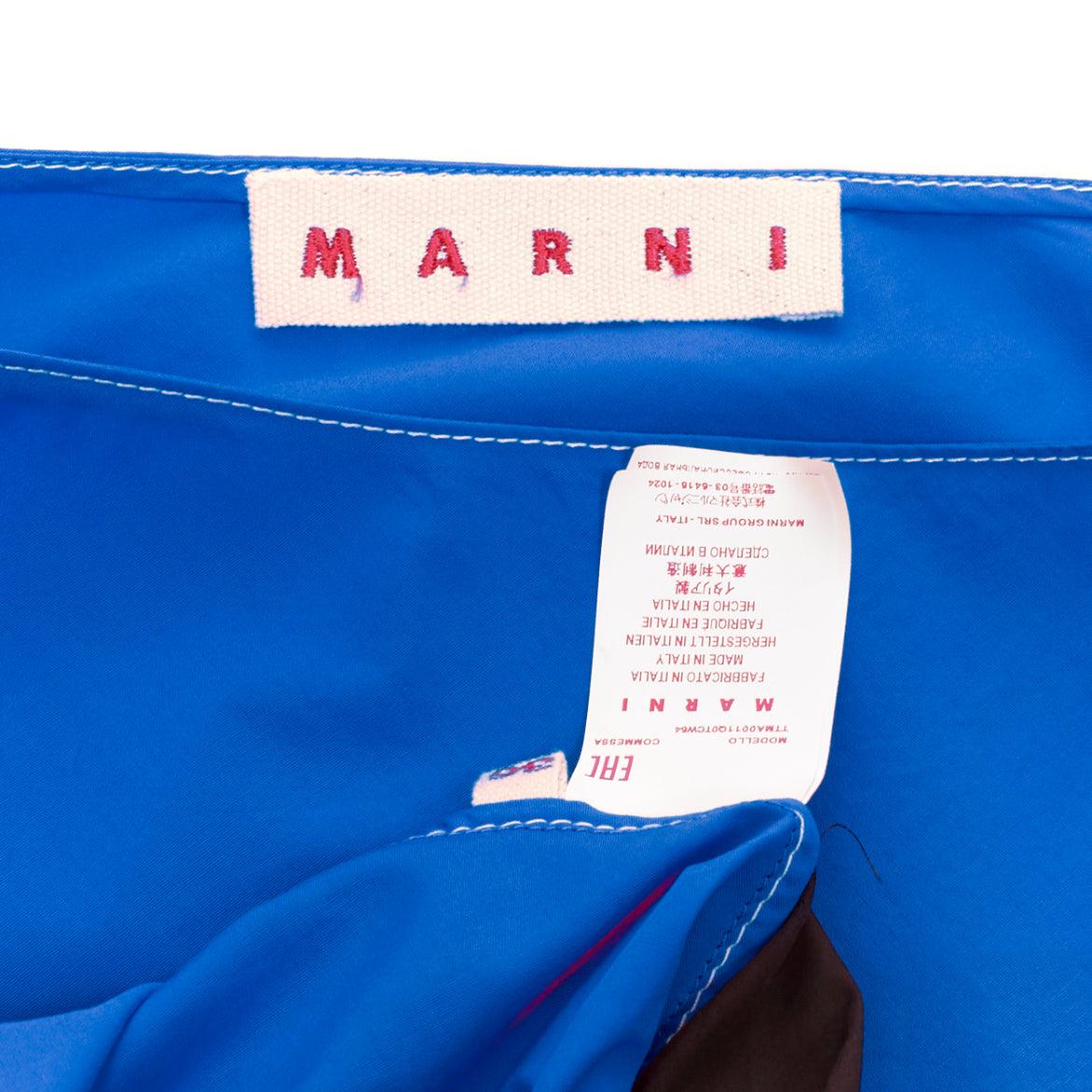 MARNI blue front black back cocoo 3D cut mini dress IT36 XS For Sale 3