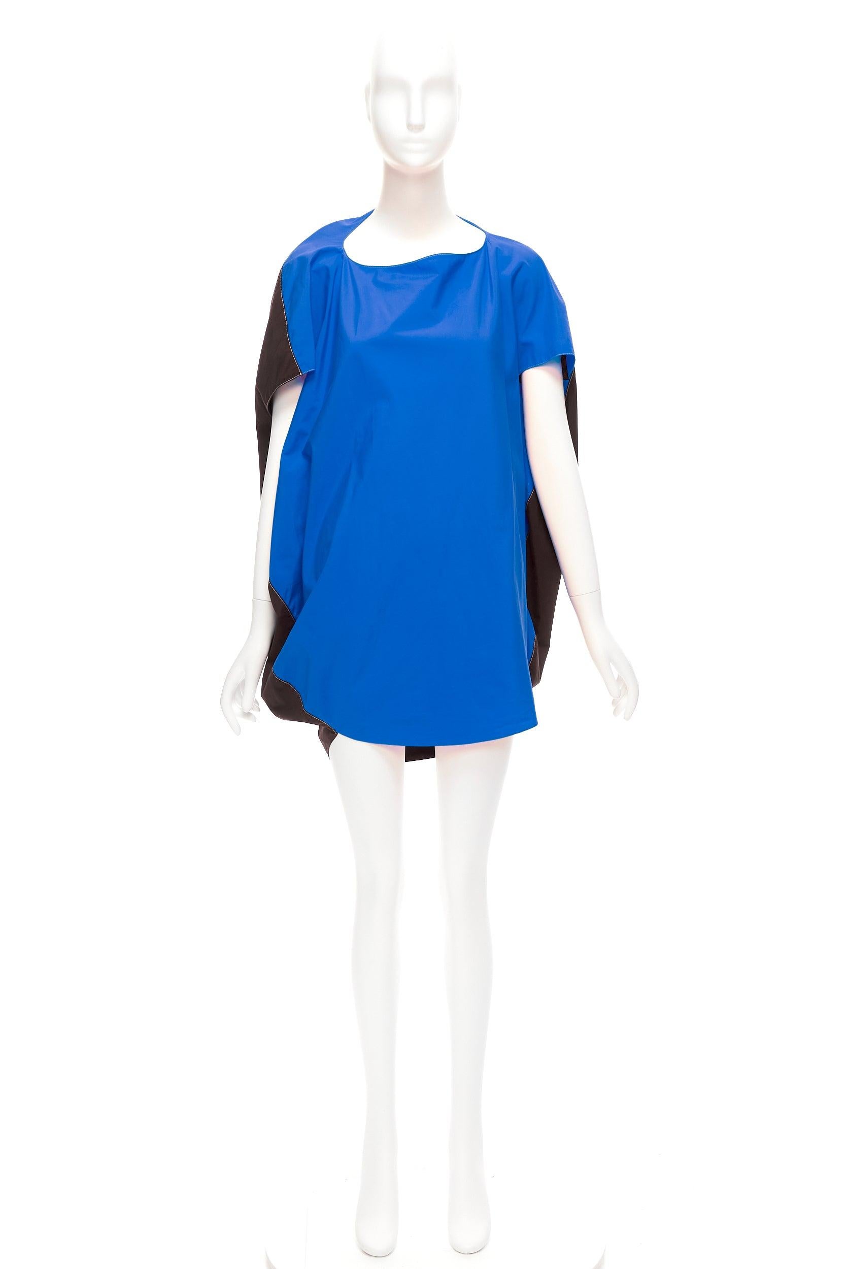 MARNI blue front black back cocoo 3D cut mini dress IT36 XS For Sale 4