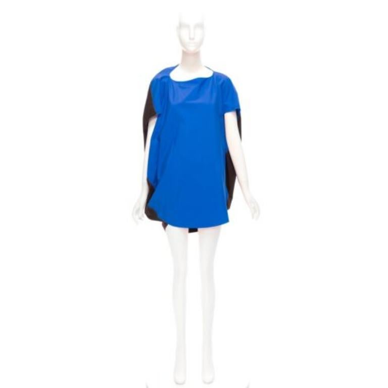 MARNI blue front black back cocoo 3D cut mini dress IT36 XS For Sale 4