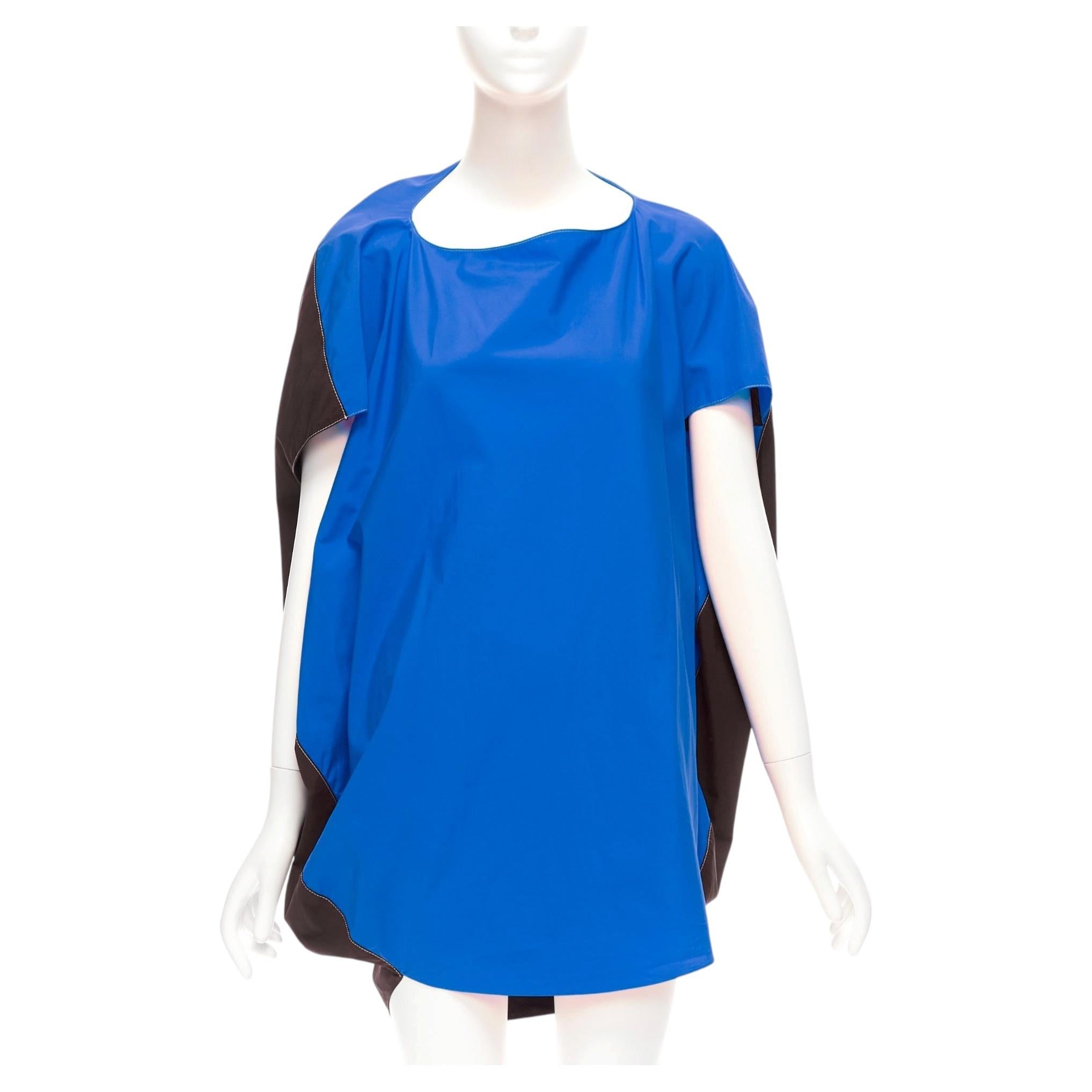 MARNI blue front black back cocoo 3D cut mini dress IT36 XS For Sale