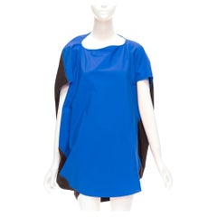 MARNI blue front black back cocoo 3D cut mini dress IT36 XS