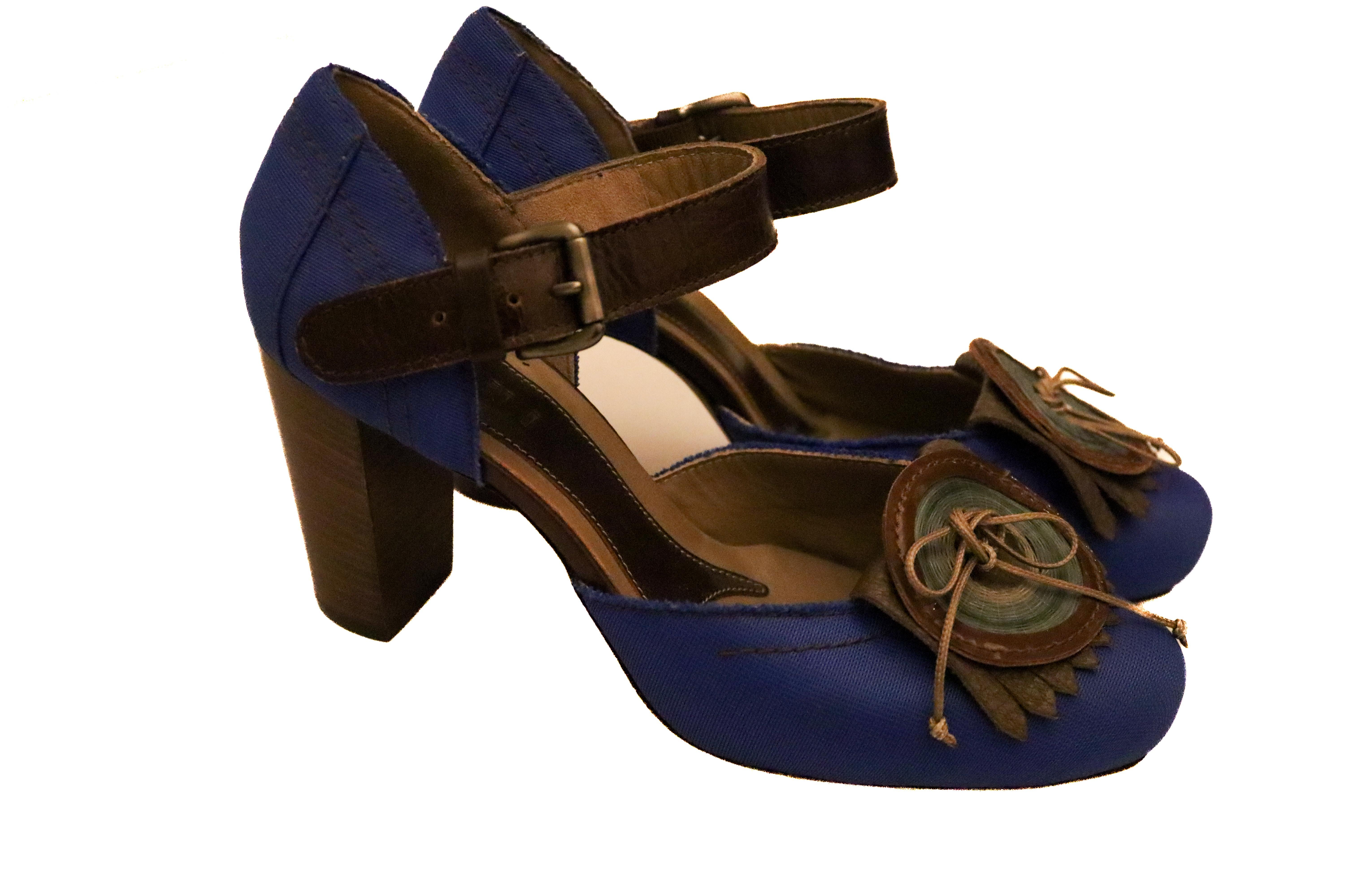 Marni Blue Shoes with Detail In Good Condition For Sale In London, GB