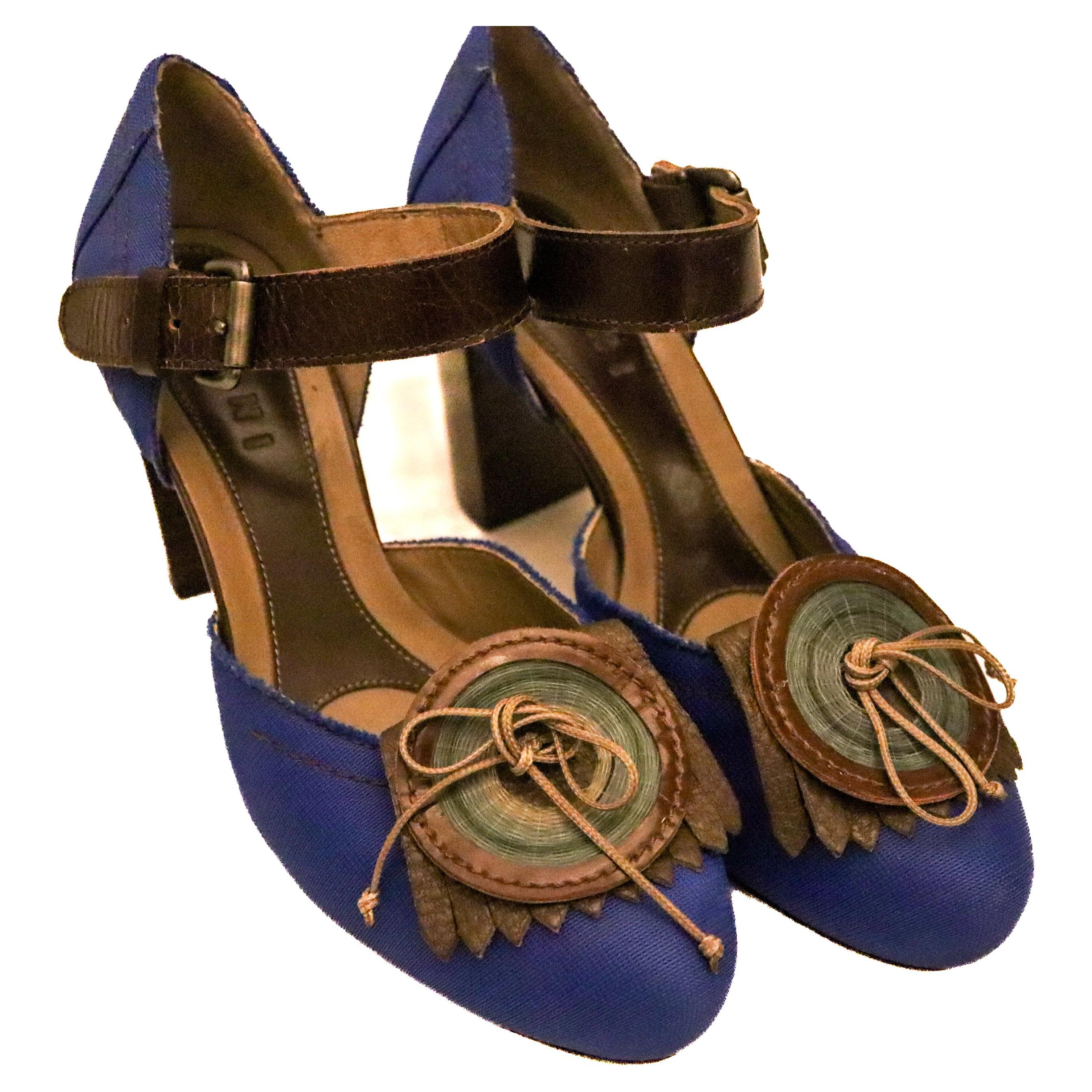 Marni Blue Shoes with Detail For Sale