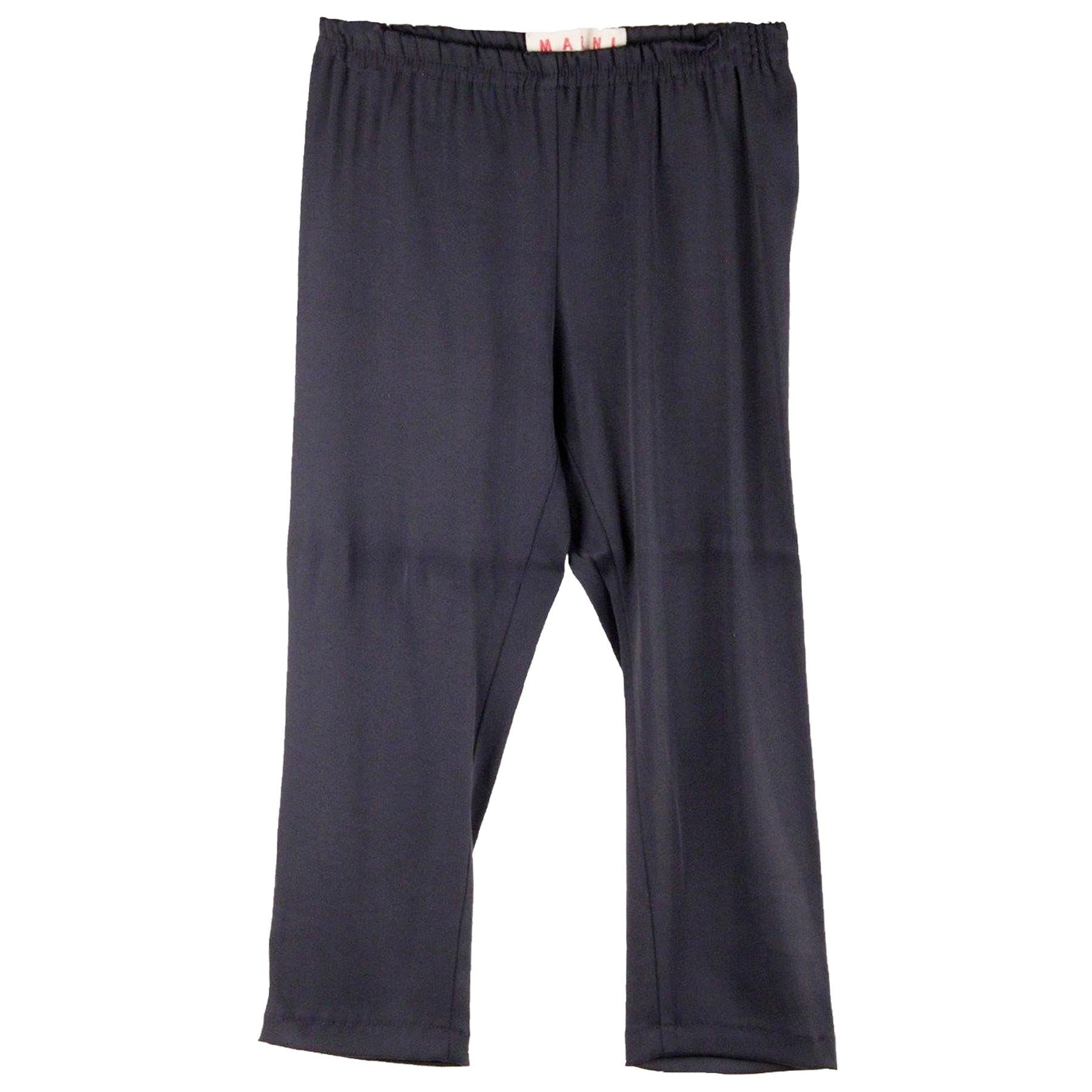 Marni Blue Stretch Jersey Cropped Leggings Pants Size 44