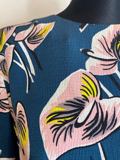 Marni blue T-shirt with details.