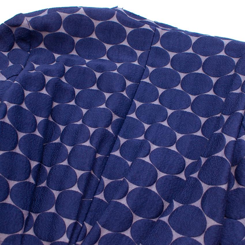 Marni Blue Textured Circle Embroidered Coat - Size US 8 4
