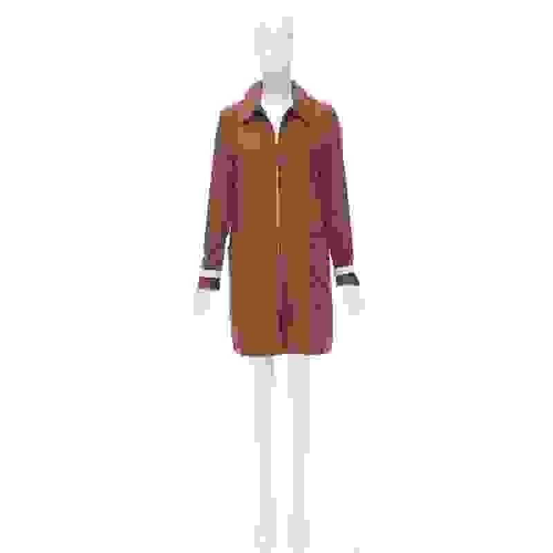 MARNI - Manteau à capuche en coton rouge brique avec fermeture éclair sur le devant - IT40 S en vente 7