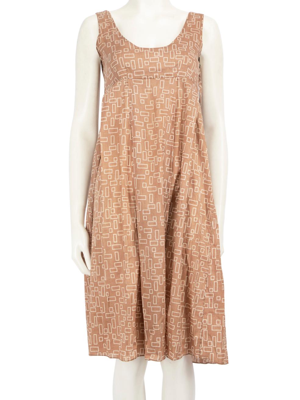 Marni Brown - Robe mi-longue sans manches avec motifs abstraits - Taille M en vente