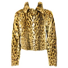 Marni Brown and Black Leopard Animal Fur Jacket Size 42