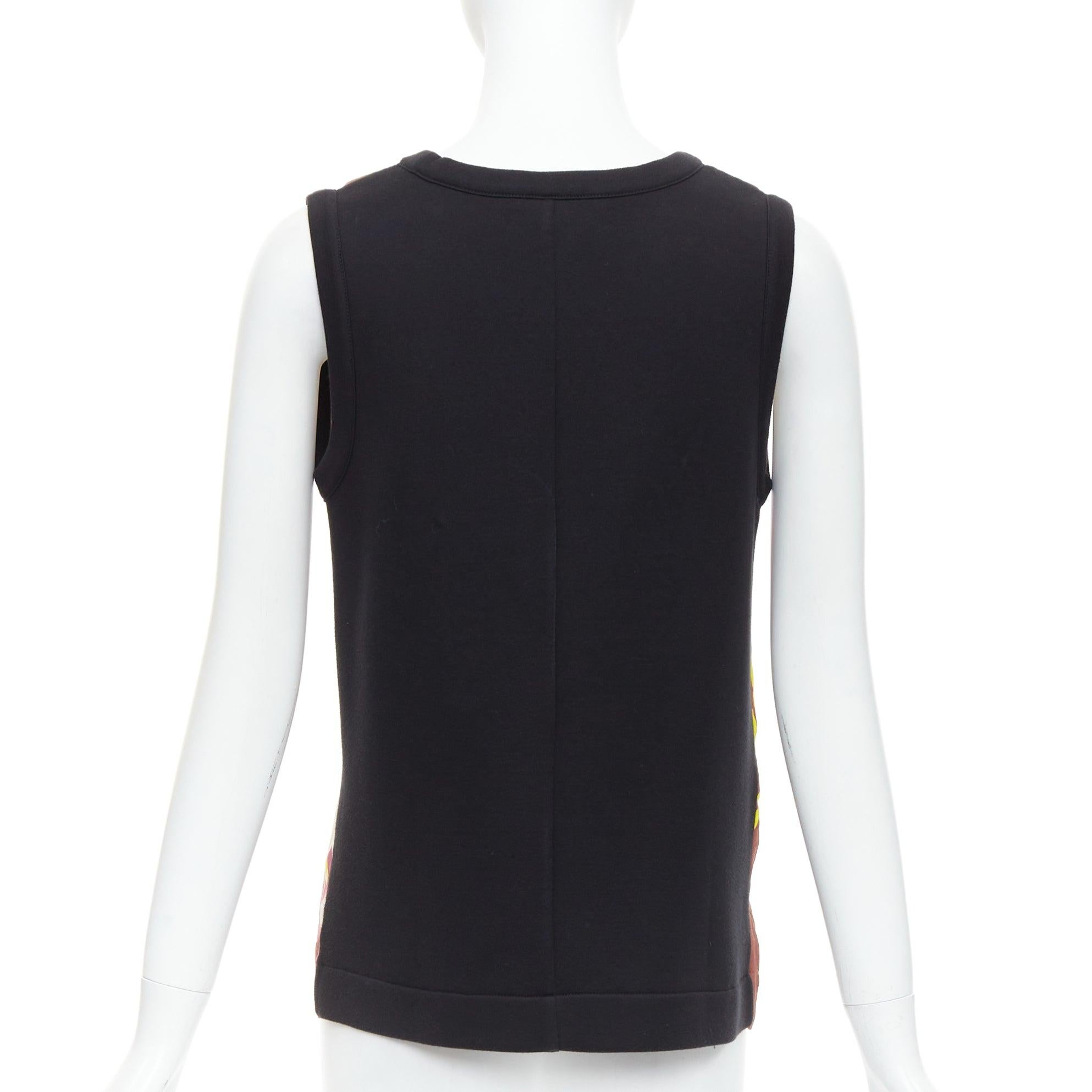 Donna MARNI canotta marrone nera in misto cotone con stampa floreale tropicale IT40 S in vendita
