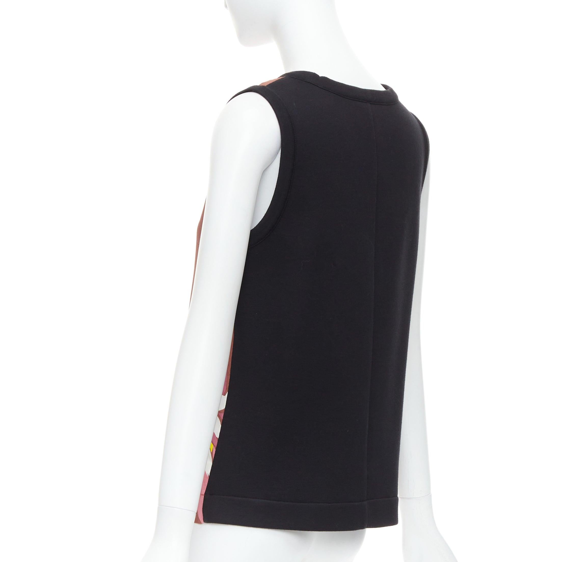 MARNI canotta marrone nera in misto cotone con stampa floreale tropicale IT40 S in vendita 1