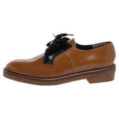 Marni Brown/Black Glossy Leather Lace Up Derby Size 40