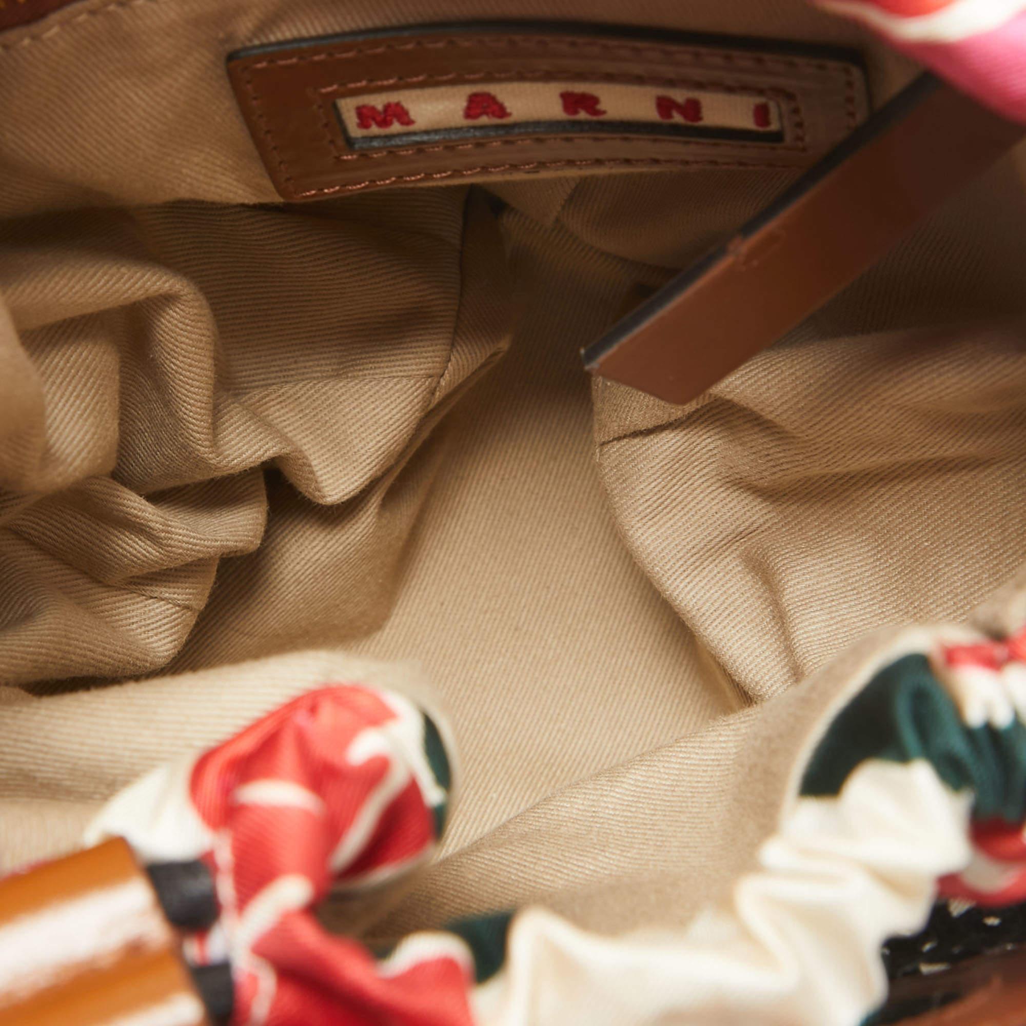 Marni Brown/Black Leather and Net Bucket Bag 4