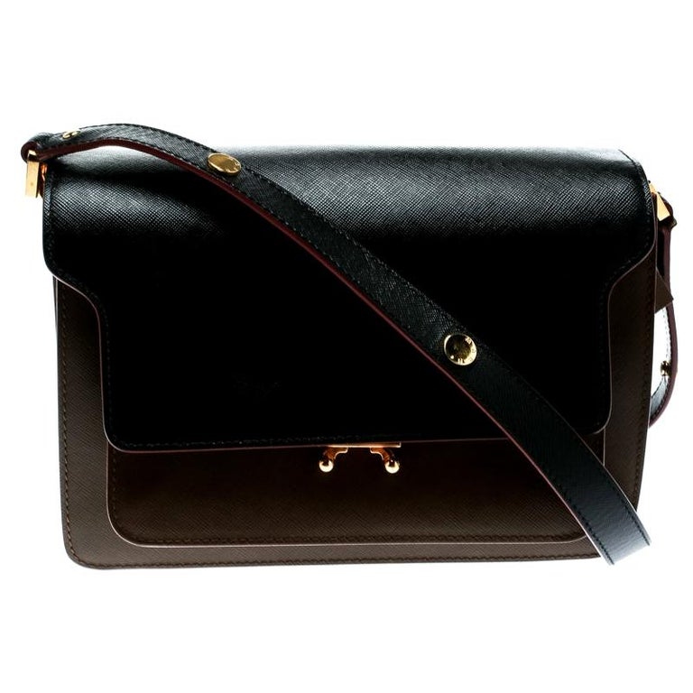 Marni Brown  Leather Bos Taurus Shoulder Bag