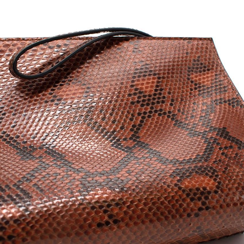 Marni Brown & Black Python Clutch Bag For Sale 3