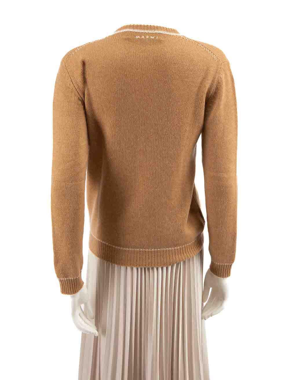 Marni Brown Cashmere Knit Jumper Size M In Good Condition In London, GB