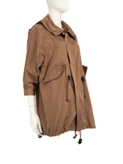 Marni Brown Collapsible Hood Rain Jacket Size XS