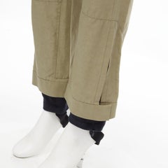 MARNI brown cotton layered hem stirrup jodphur pants IT42 S