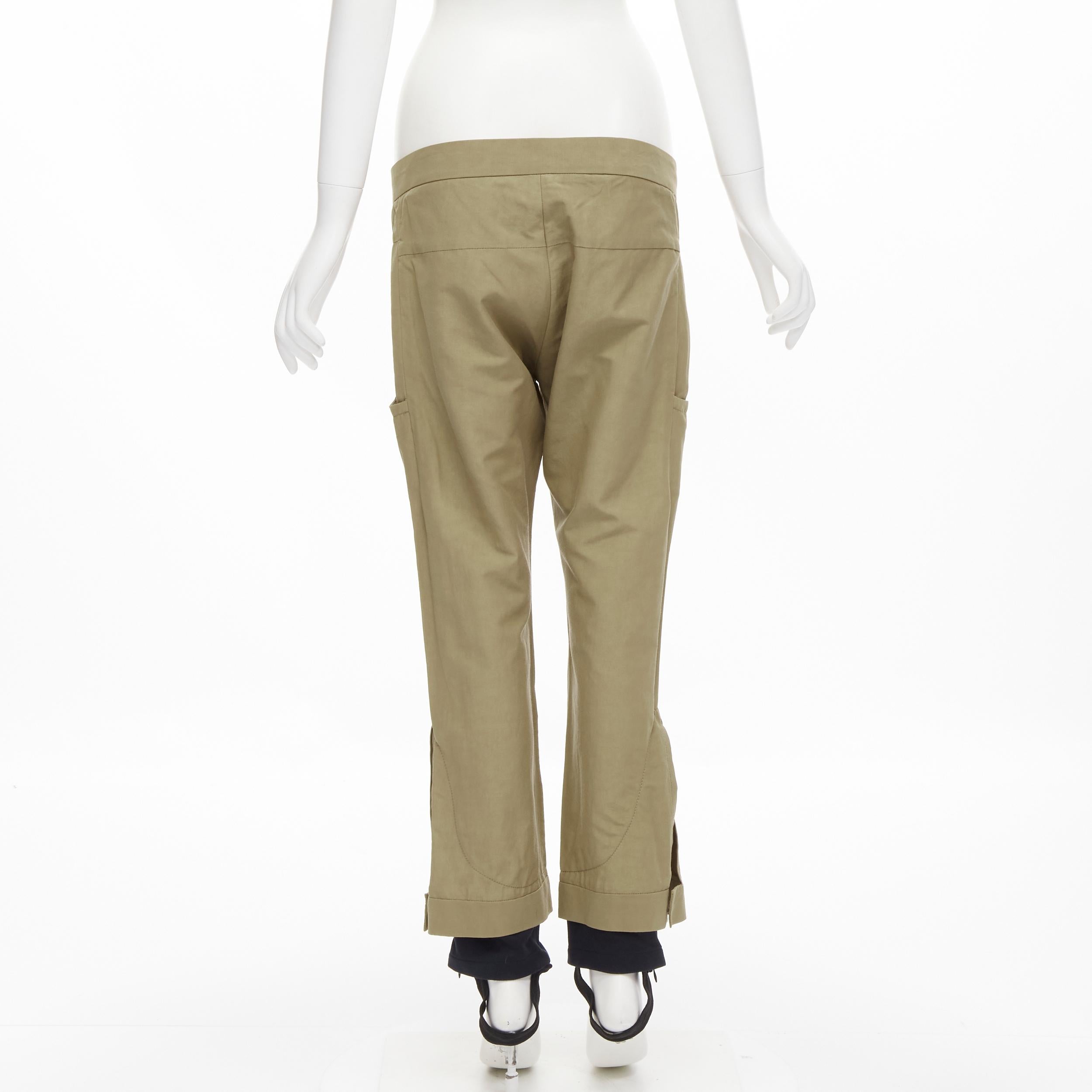 Women's MARNI brown cotton layered hem stirrup jodphur pants IT42 S For Sale