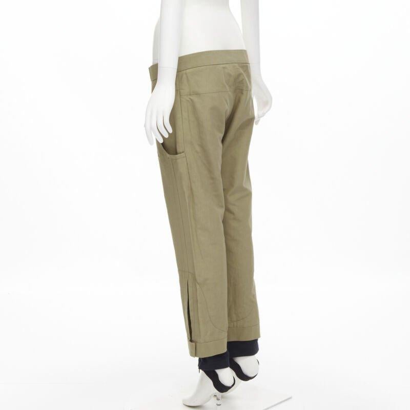 MARNI brown cotton layered hem stirrup jodphur pants IT42 S For Sale 1