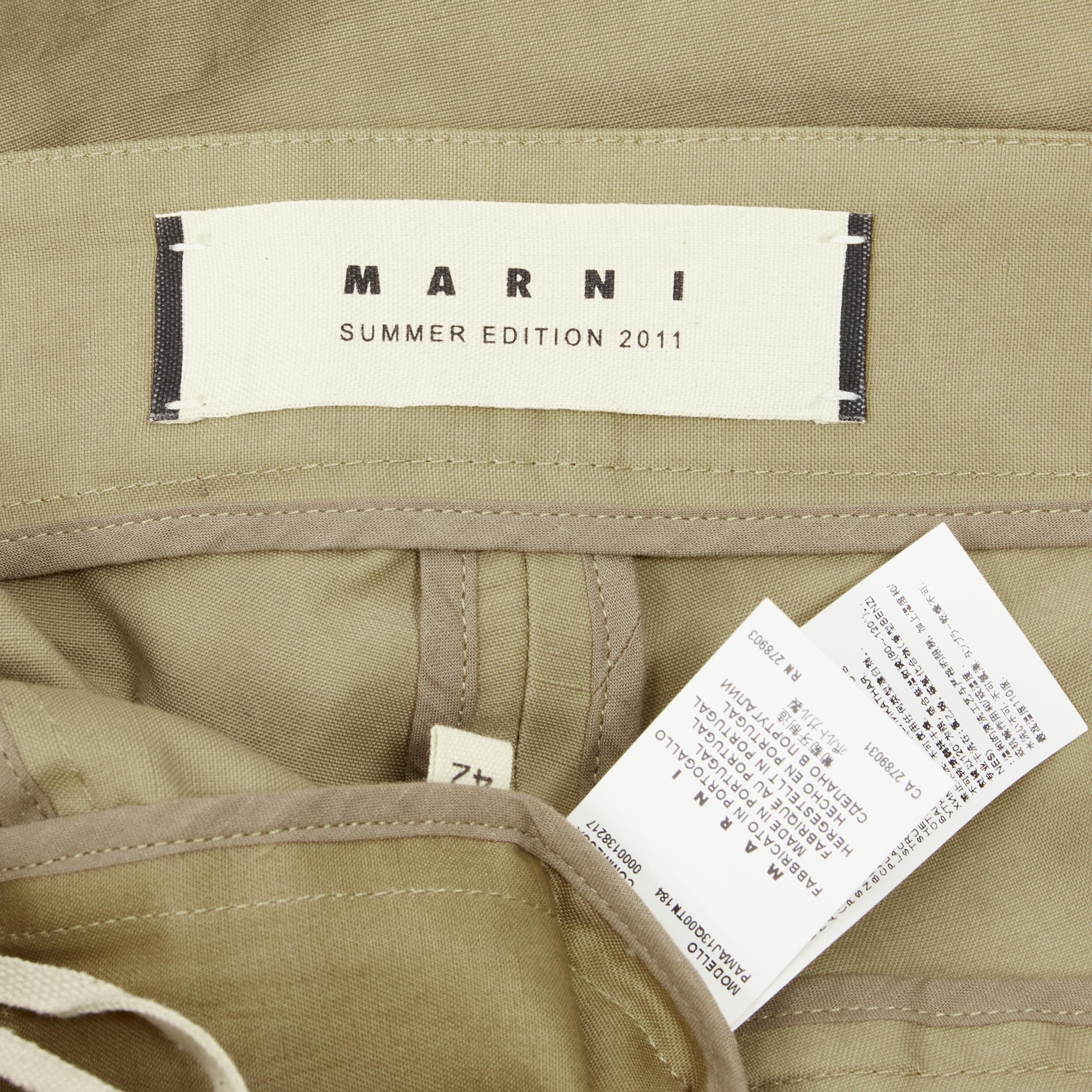 MARNI brown cotton layered hem stirrup jodphur pants IT42 S For Sale 3