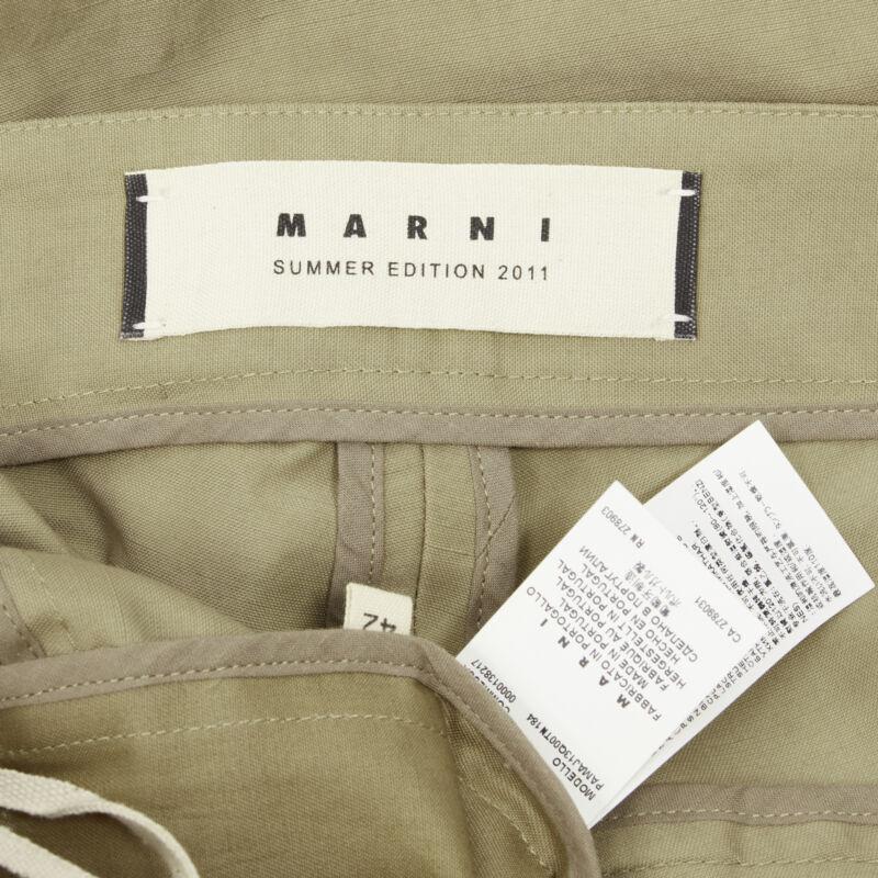 MARNI brown cotton layered hem stirrup jodphur pants IT42 S For Sale 3