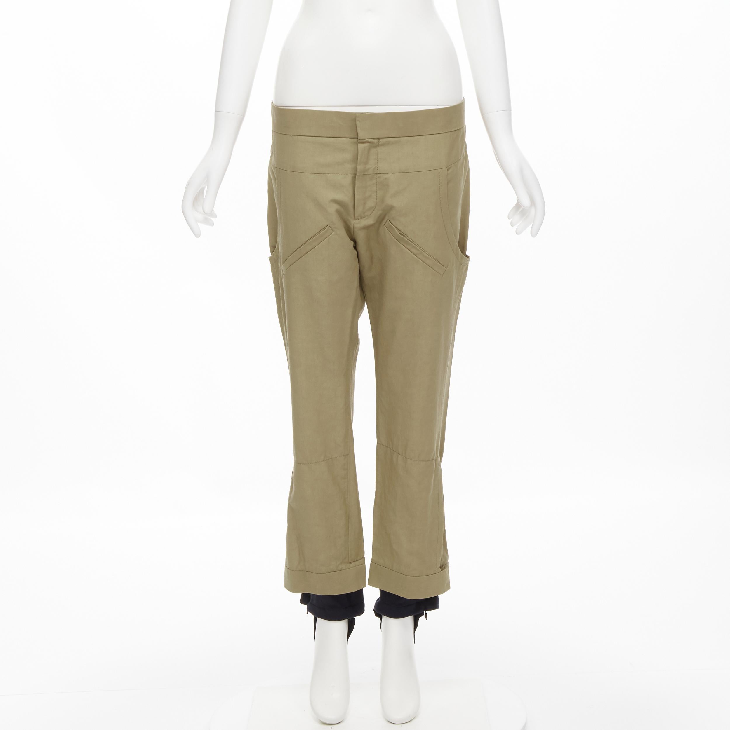 MARNI brown cotton layered hem stirrup jodphur pants IT42 S For Sale 4