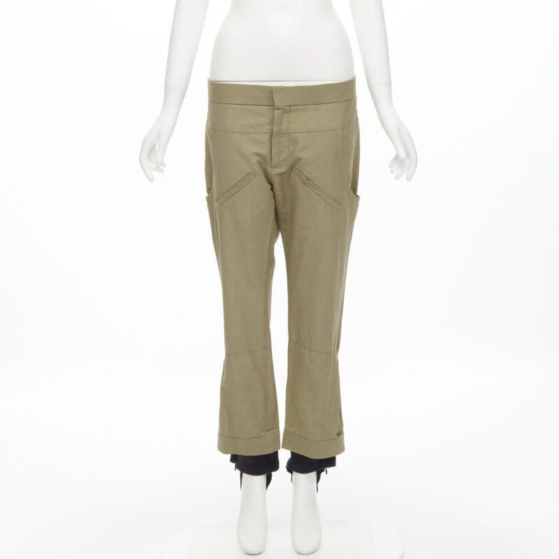 MARNI brown cotton layered hem stirrup jodphur pants IT42 S For Sale 4