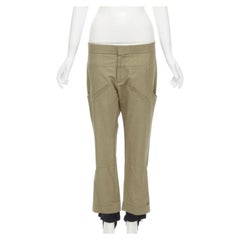 MARNI brown cotton layered hem stirrup jodphur pants IT42 S