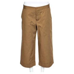 Marni Brown Cotton Twill Wide Leg Culottes M