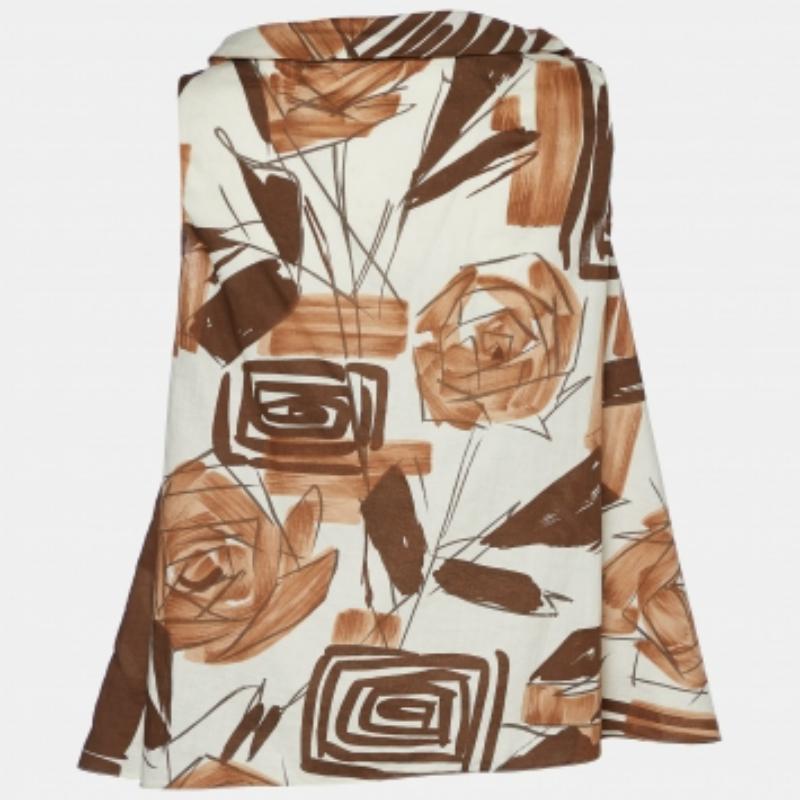 De las mujeres Marni Top sin mangas de algodón marrón/crema con estampado abstracto M en venta