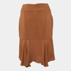 Marni Brown Crepe Double Silk Mini Skirt S
