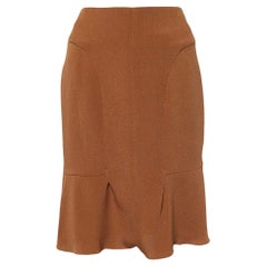 Marni Brown Crepe Double Silk Mini Skirt S
