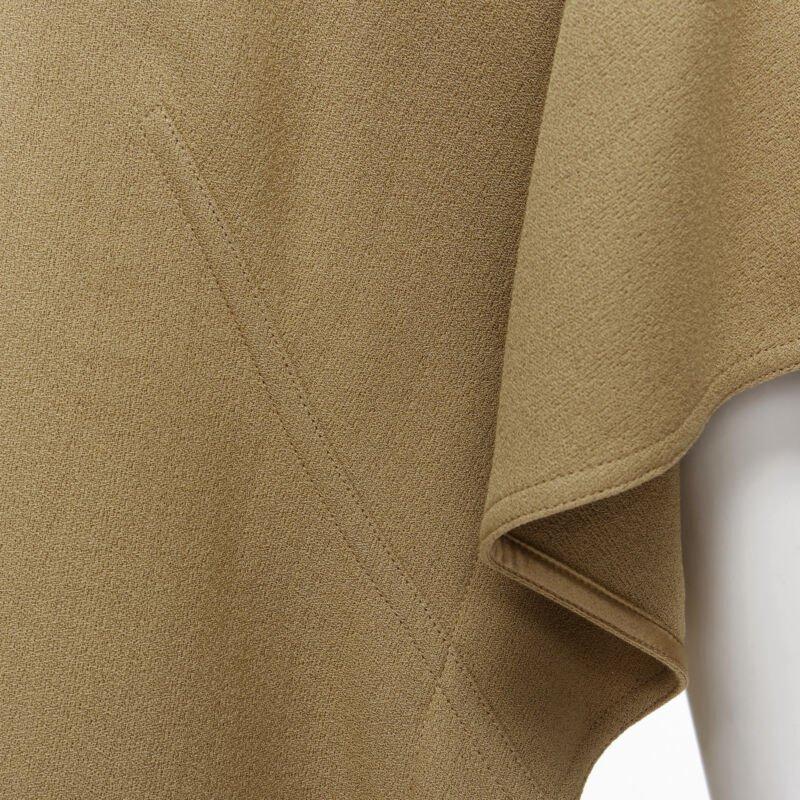 MARNI crepé marrón botón dorado manga drapeada asimétrica top boxy IT40 S en venta 5