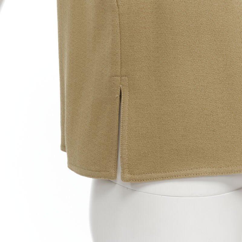 MARNI crepé marrón botón dorado manga drapeada asimétrica top boxy IT40 S en venta 4