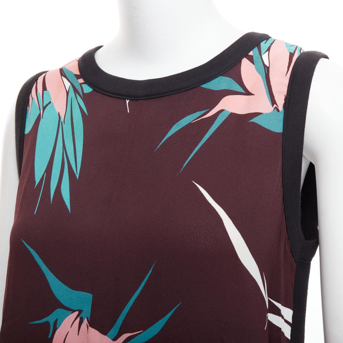 MARNI brown green pink cotton blend tropical floral tank top IT40 S
Reference: WECN/A00035
Brand: Marni
Material: Cotton, Blend
Color: Brown, Green
Pattern: Floral
Closure: Pullover
Made in: Italy

CONDITION:
Condition: Very good, this item was