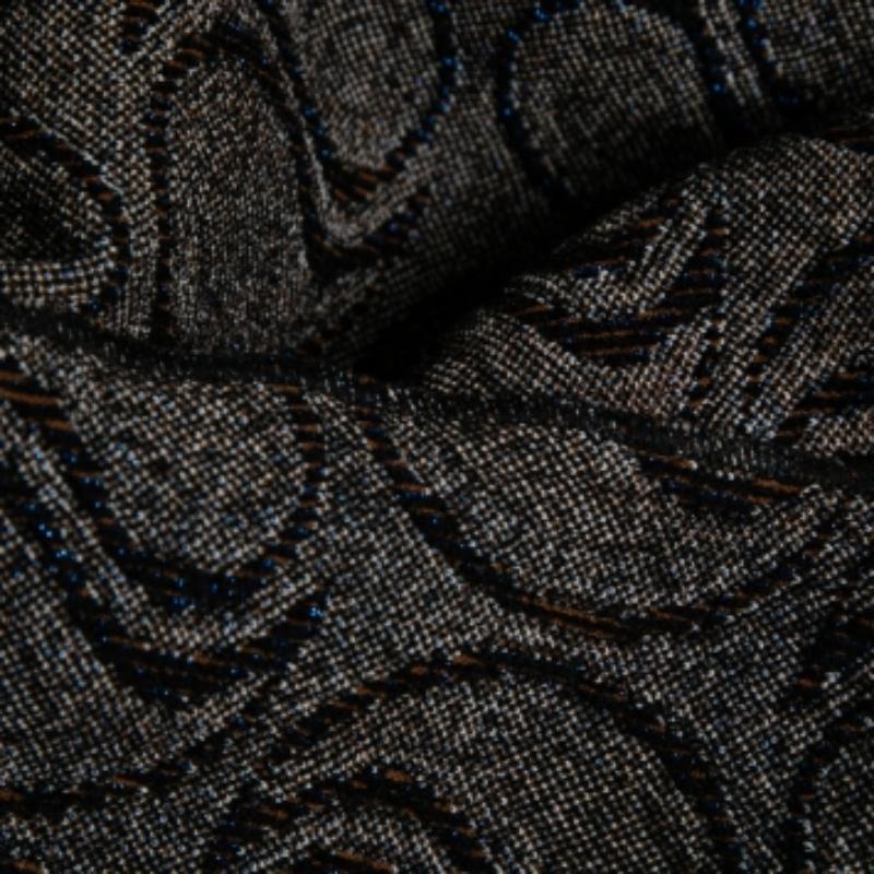Marni Brown Jacquard Lurex Knit Short Sleeve Dress M For Sale 1