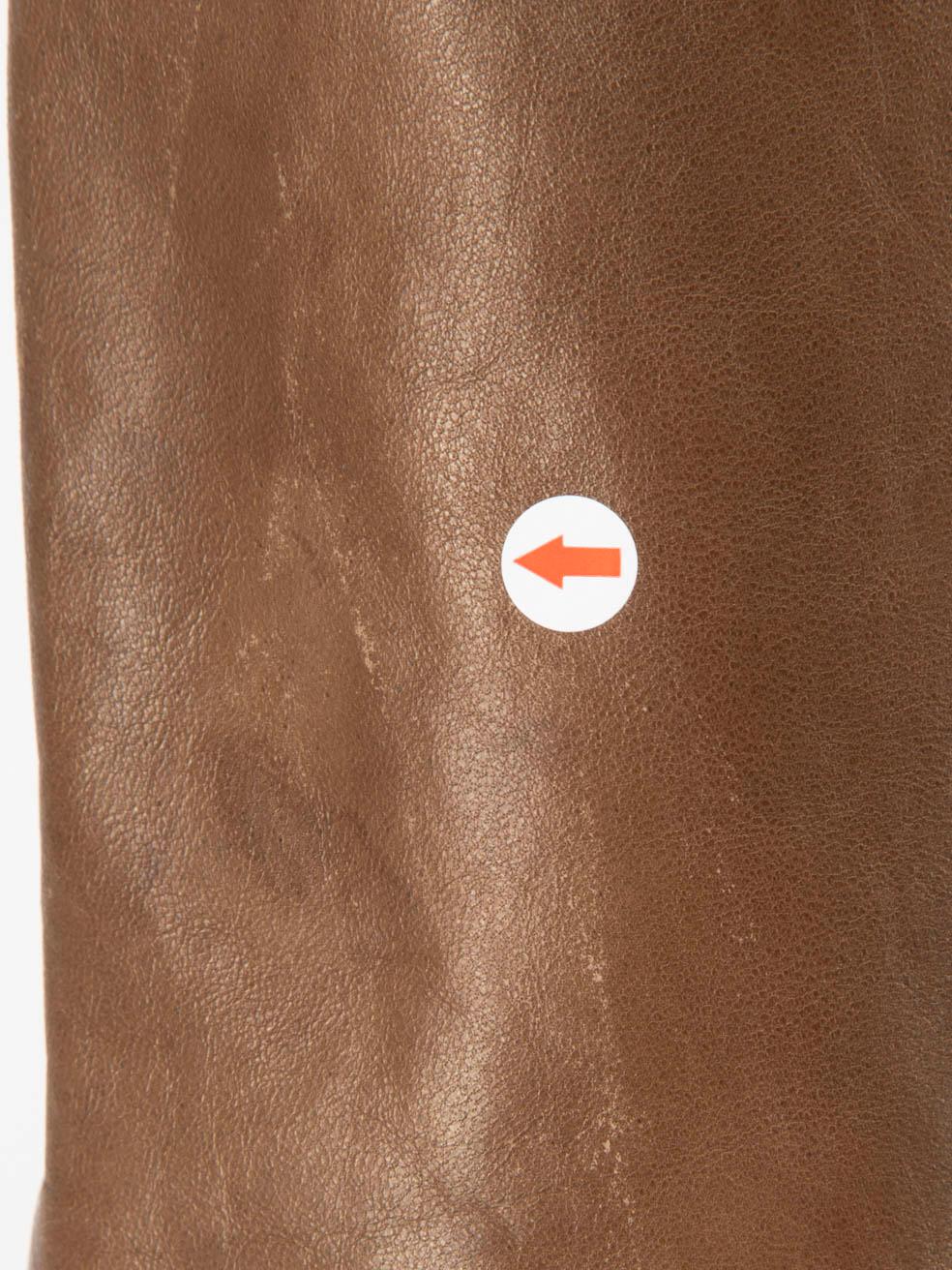 Marni Brown Leather Asymmetric Collar Dress Size S For Sale 5