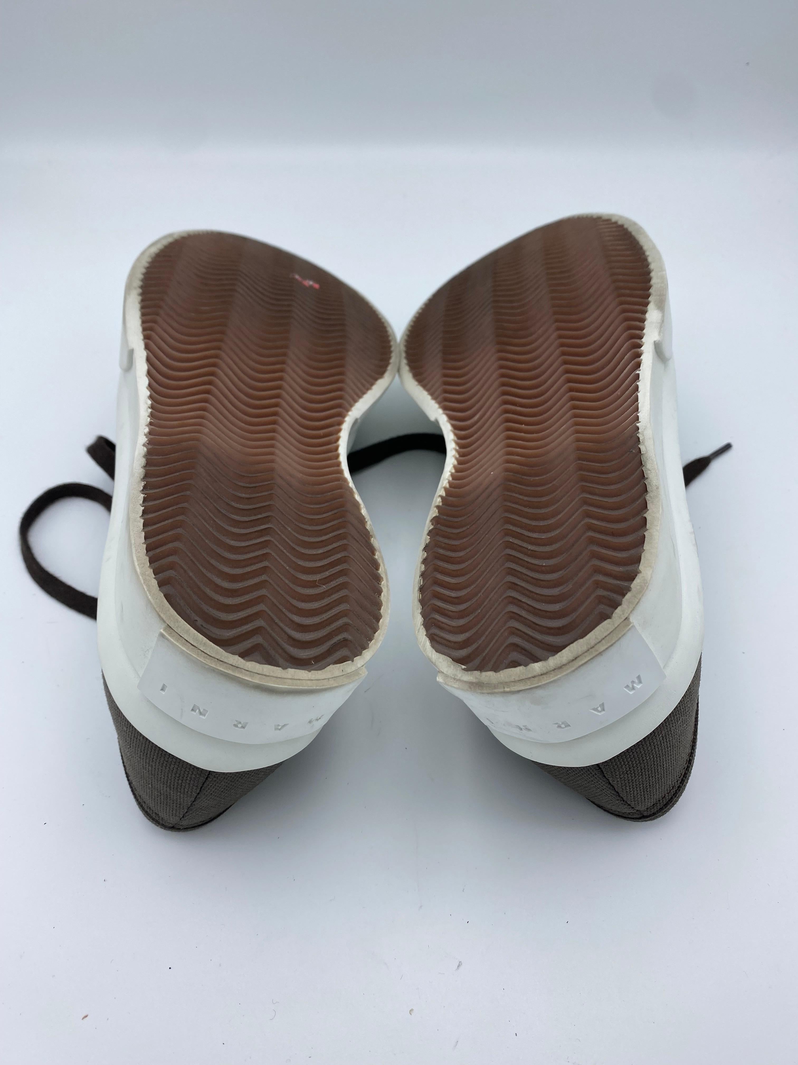 Black Marni Brown Platform Canvas Sneakers, Size 38 For Sale